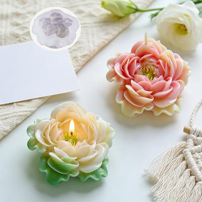 Peony Candle Silicone Mold 3D Peony Flower Soap Gypsum Craft Clay Mold Chocolate Cake Baking Supplies Valentine's Day Gift