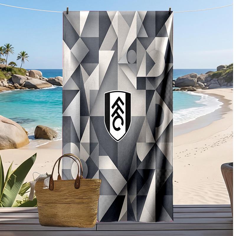 Fulham Football Print Beach Towel, Large Soft Quick Dry Towel for Beach Camping Swimming