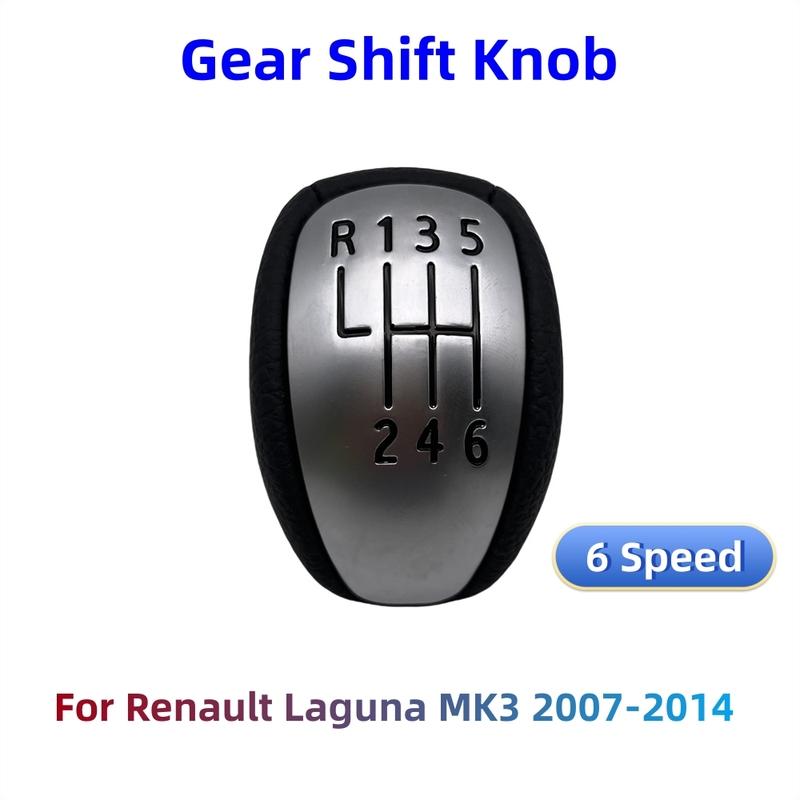 Für Renault/Laguna Mk3 2007-2014 Hochwertiger 6-Gang PU-Leder Auto Schaltknauf Hebel Schalthebel Handkugel Autozubehör