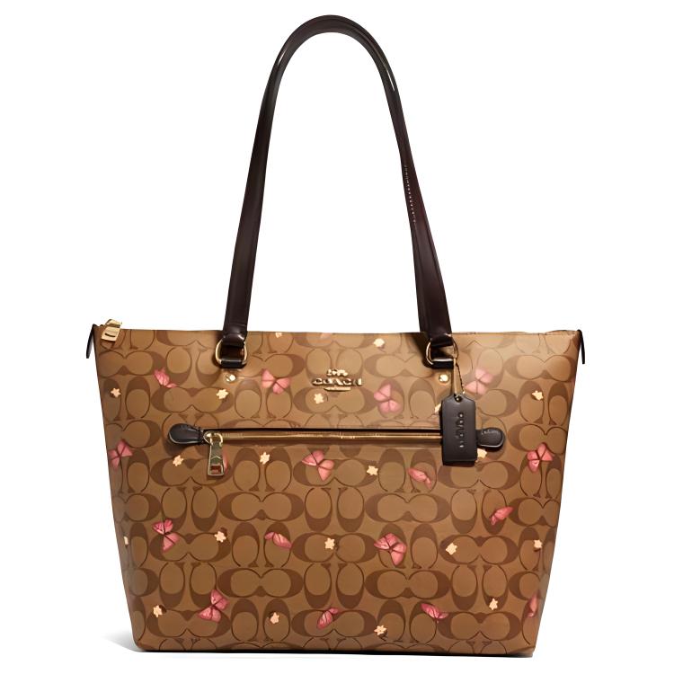 

Coach Gallery 32 Butterfly Print Coated Canvas And Leather Tote Bag Women Tote Bags Khaki 2712-IMLL9 Basic Set (Bag+Dust Bag)