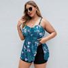 Women Tankini Plus Size Swimwear 2023 Push Up Swimsuit Sexy V-neck Soild One Piece Bathing Suit Adjustable Large Swim Dress 4XL