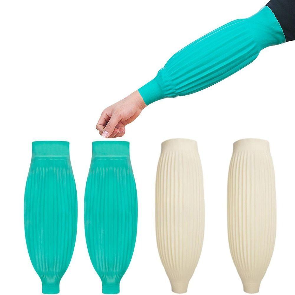 40cm Latex Arm Sleeves Oil Resistant Reusable Waterproof Armbands Acid Resistant Non-slip Housekeeping Sleeve Cover