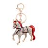 Keychain Pendant Sparkling Rhinestones Horse Design Metal Keyring Decorative Key Holder Friends Bag Decoration