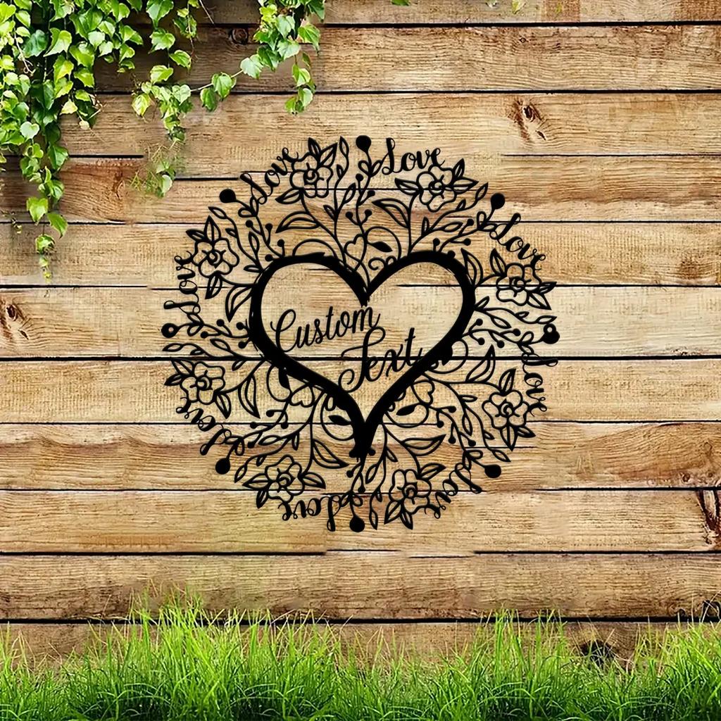 Personalized Metal Sign, Couple Name Date Heart, Tin Wall Art, Wedding Gift, Engagement Decor