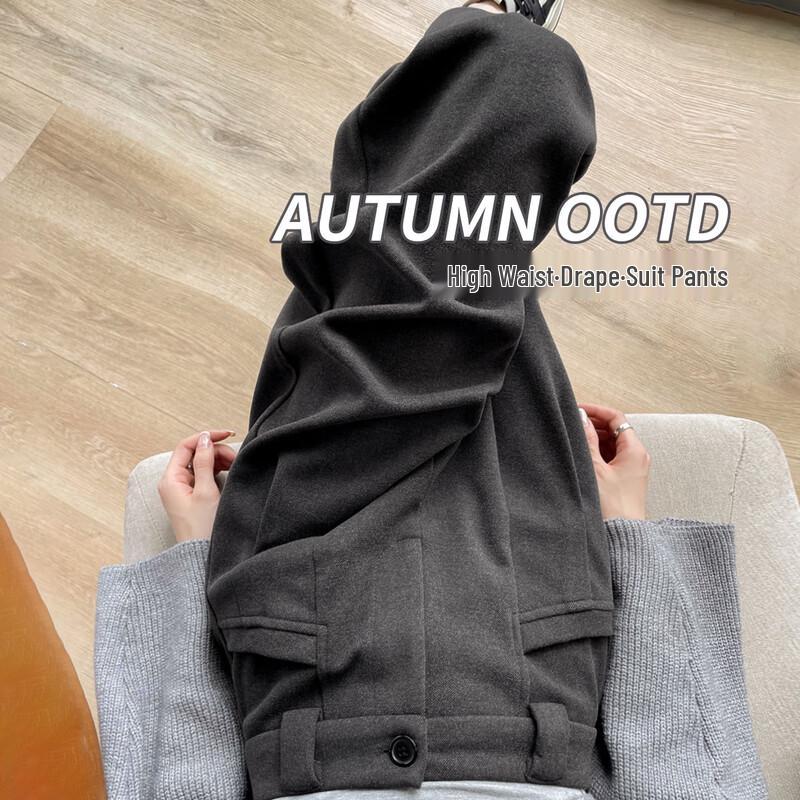 

Women s High-Waist Drapey Wide-Leg Suit Pants L