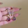 GemChic Women's Earrings Ear Stud Needle Embed Zircon Flower Drops Tassel Earrings Sweet Exquisite Earrings Birthday Christmas Jewelry Gift