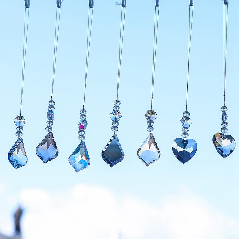 Crystal Suncatcher Pendant Heart Diamond Hanging Wide Chimes Outdoor Window Suncatcher Pendants Window Garden Decoration