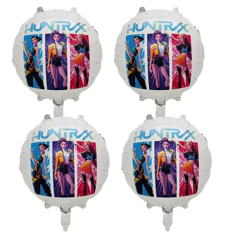 Kpop Demon Hunters Girl Birthday Balloons Decoration RUMI ZOEY MIRA Number Round Balloons Set Party Supplies Baby Shower Gift