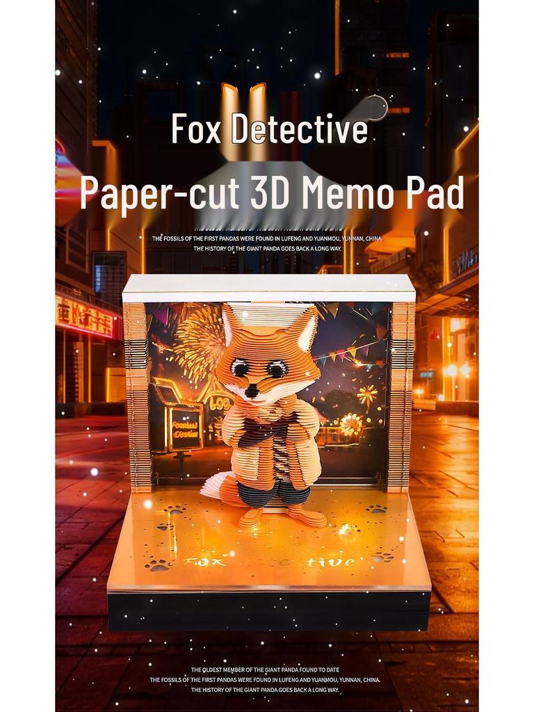 3D Pop-up Haftnotizen & Abreiß-Notizblockkalender mit Fuchs-Design