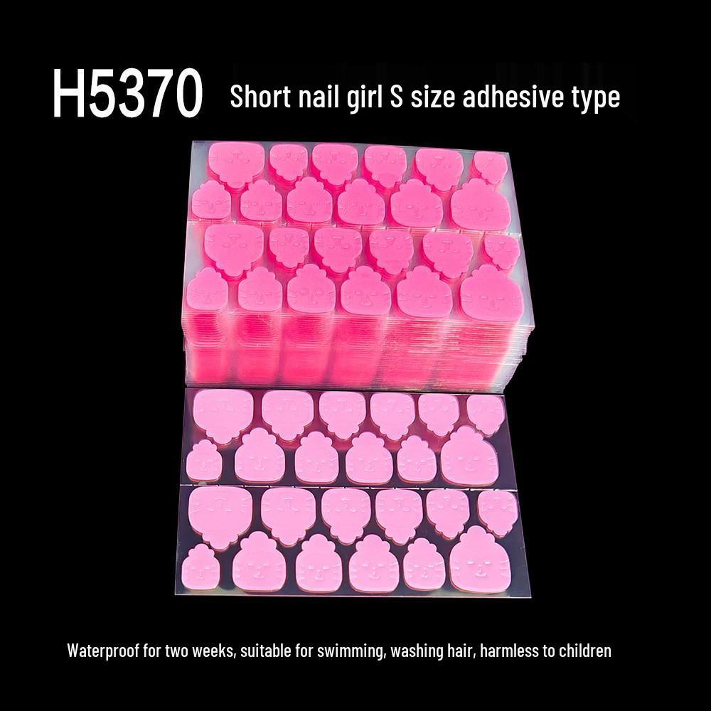 Long-Lasting Waterproof Nail Art Stickers: Pink & Yellow Wearable Jelly Glue, Super Sticky Polymer Film