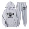 Men's Hooded Sweatshirt Set Fashionable Printed Two-piece Casual Sportswear