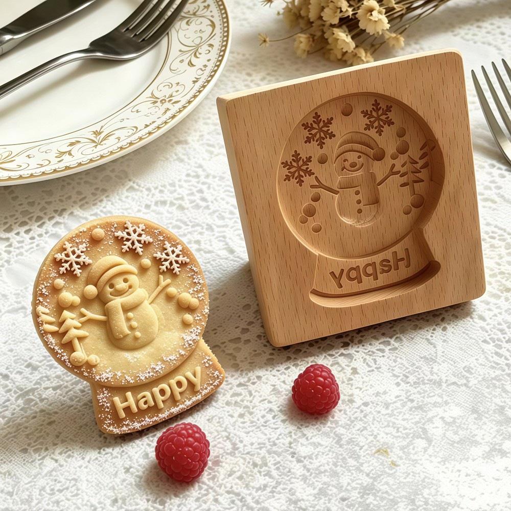 Wooden Gingerbread and Shortbread Cookie Mold Cutter