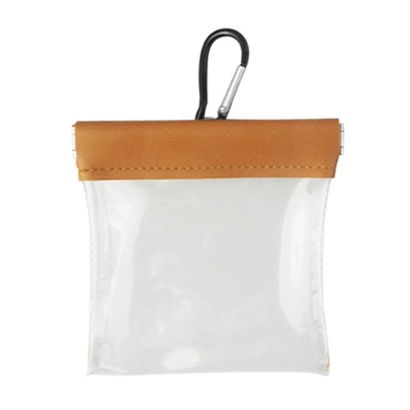 Transparent Wide-Mouth Squeeze Top Golf Tee Storage Bag - Hanging Pouch for Tees & Valuables, Portable Organizer