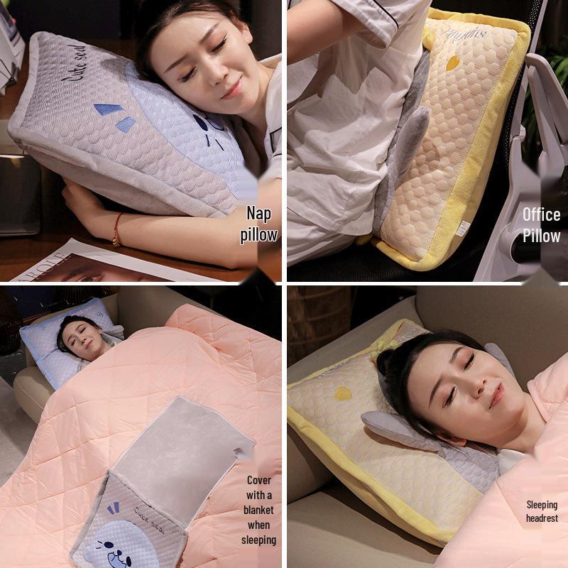Ice Bean Office Hug Pillow & Blanket: Dual-Use Backrest, Foldable Car Nap Pillow, Two-in-One Sleeping Solution