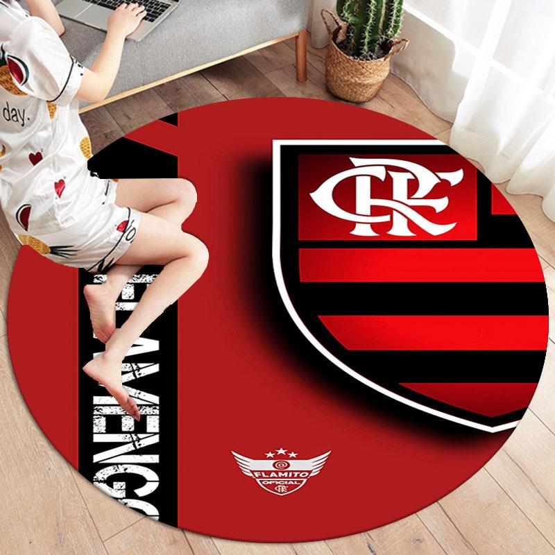Clube De Regatas Do Flamengo Round Area Rug,Carpet Rug for Living Room Bedroom Sofa Playroom Decor,Non-slip Floor Mat