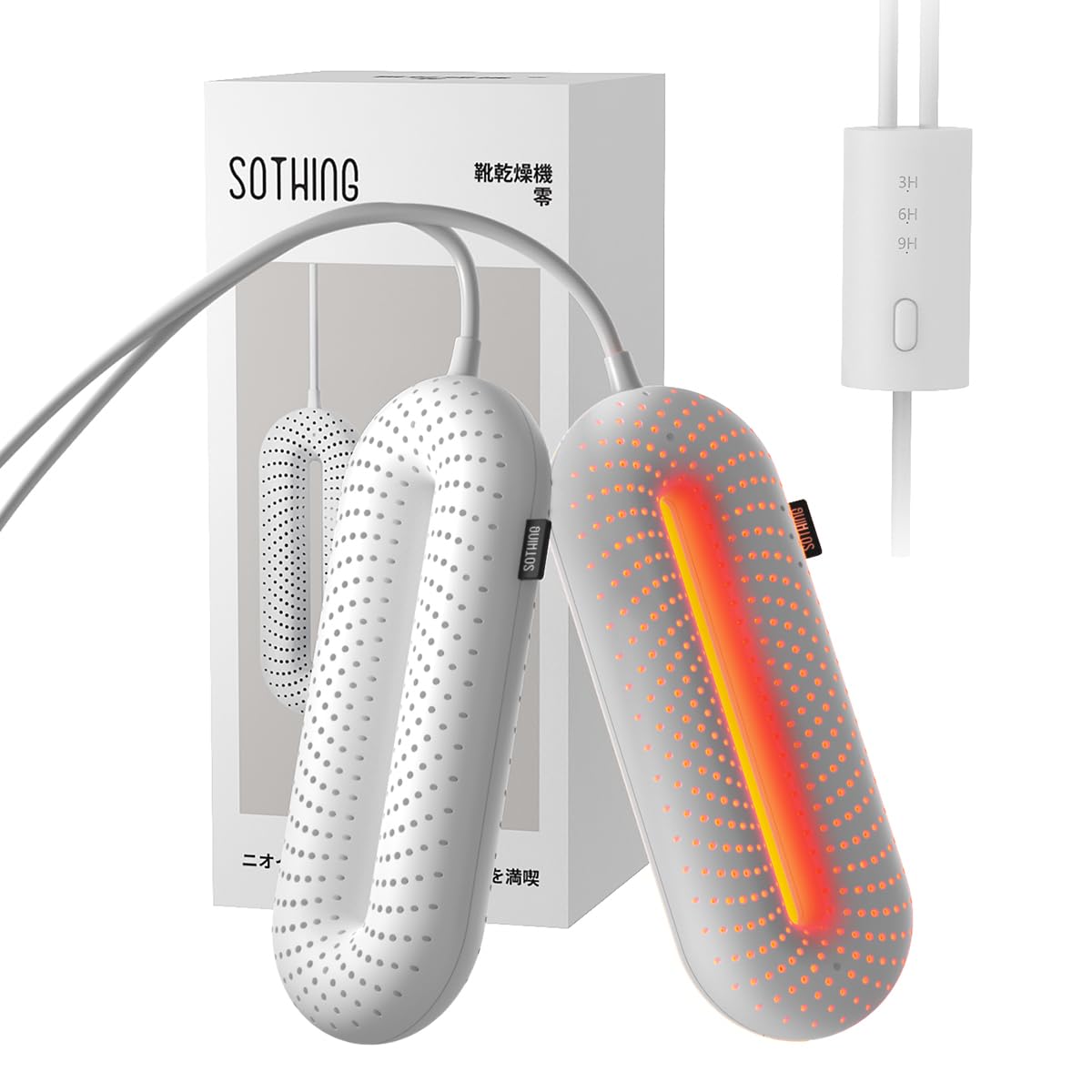 SOTHING Shoe Dryer with 1,532 Heat Dissipation Holes, Shoe Dryer, Deodorizing & Dehumidifying, Timer Function, PTC Heater, Compact, Electric, Drys Sne