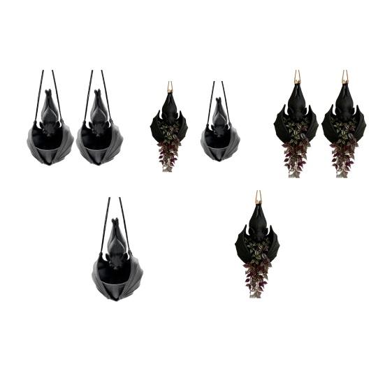 Gothic Flower Pot Bat Shaped Hanging Planter, Plant for Indoor Outdoor Garden Distinctive Landscaping Holder Wall Decor, Unique Wing Flowerpot