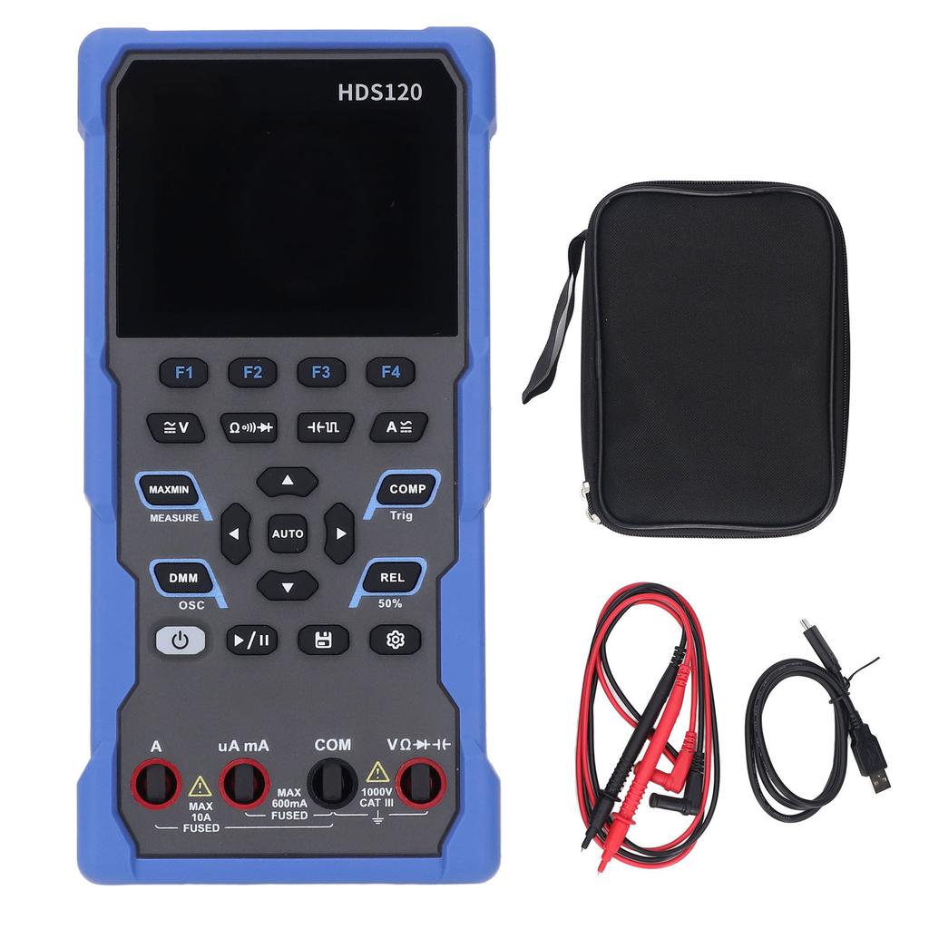 2 In 1 Oscilloscope Multimeter High Accuracy 1MHz Analog Bandwidth 2.8in LCD 1000V DC Voltage Curren