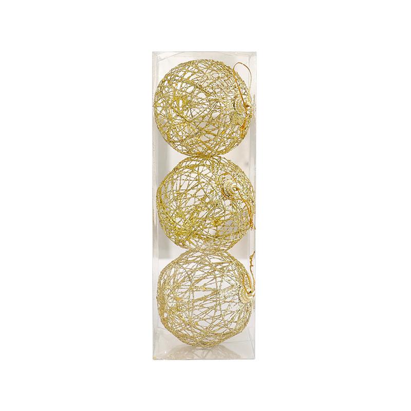 Christmas Ball Decoration Set With Metallic Hollow Ornaments For Holiday Home Decor