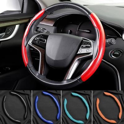 Ultra Thin Carbon Fiber Fur Car Steering Wheel Cover Booster 38cm 15Inch Non-slip Auto Universal Decorative