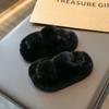 New Children Plush Shoes for Girls Korean Style Thick Sole Parent-child Plush Slippers Korean Style Versatile Cute Princess Flat