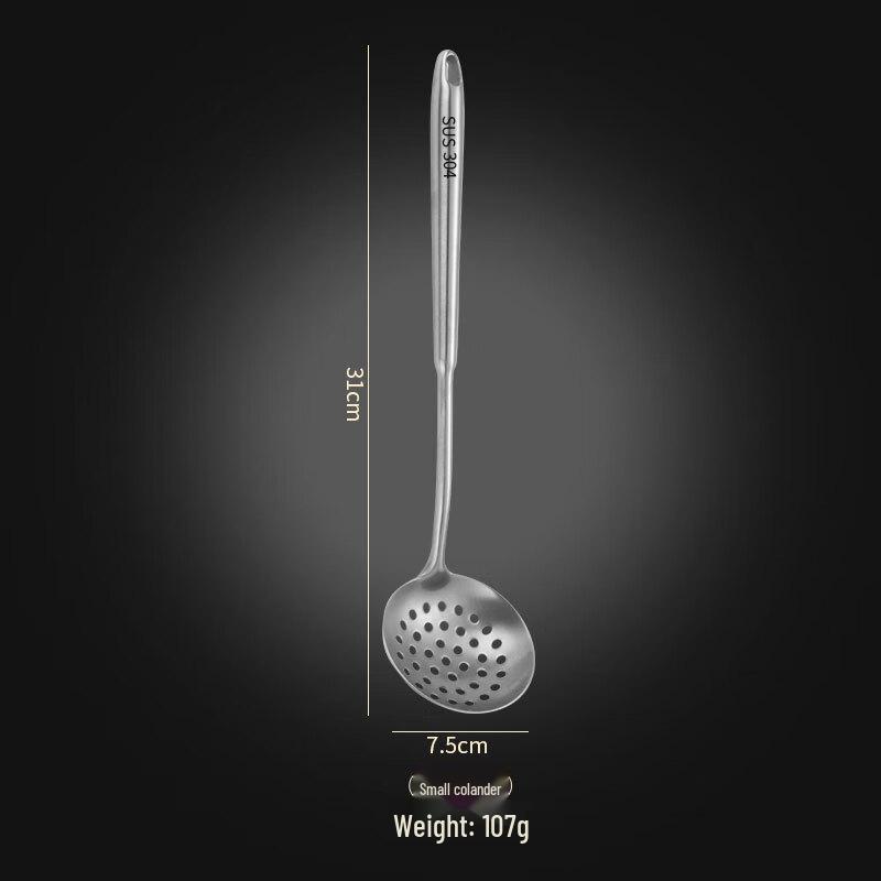 ZISIZ 304 Stainless Steel Slotted Spoons with Wooden Handles (2-Pack)