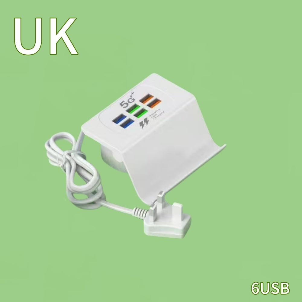 New 3.1A 6USB Multi-Port-Function Desktop Stand Mobile Phone Charger Fast Charging Socket Charging US/EU/UK Plug