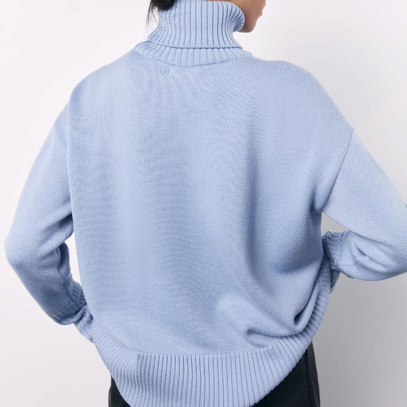 IHUASU Женский модный повседневный однотонный осенне-зимний свитер с длинным рукавом — фото 10