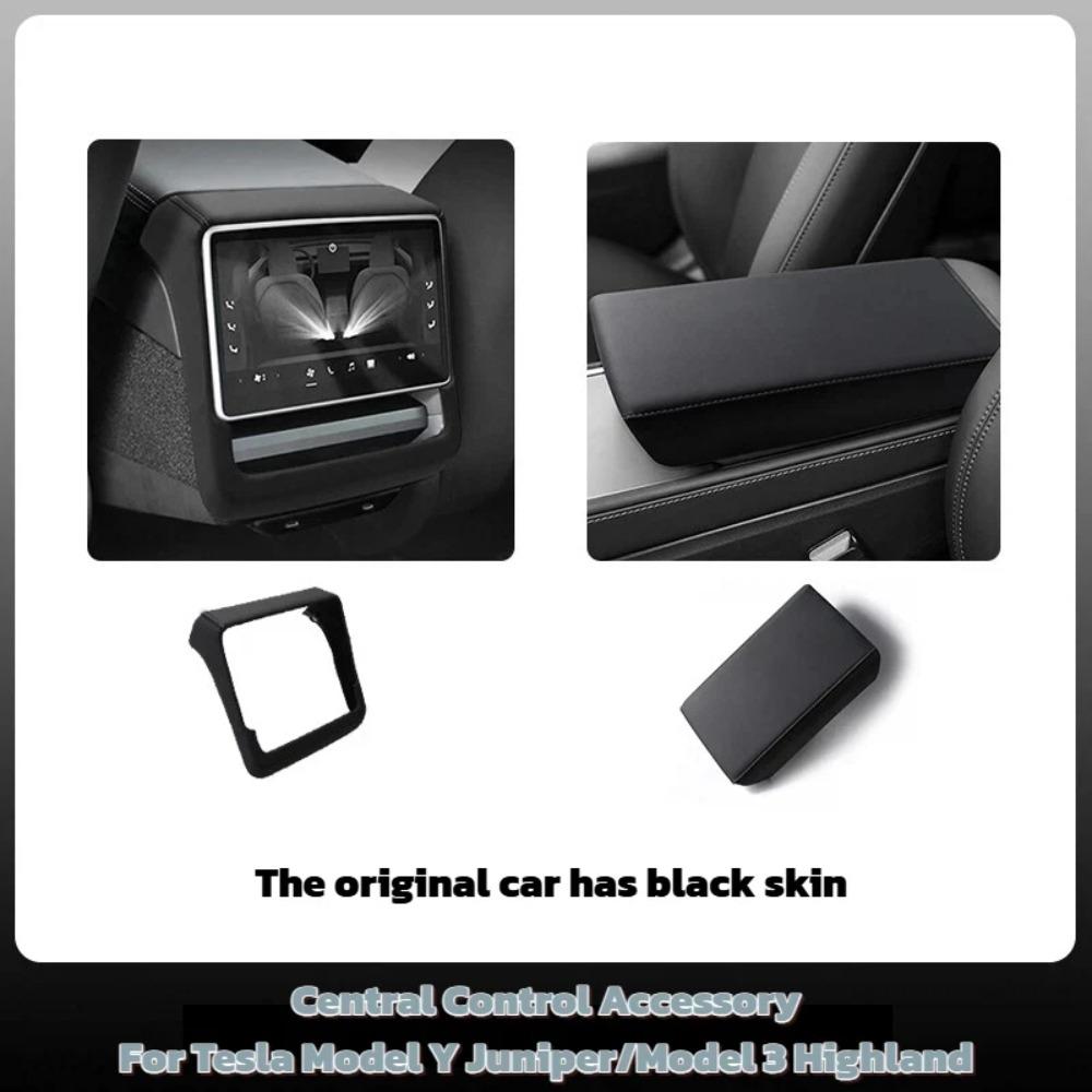 For Tesla Model Y Juniper/Model 3 2025 Up Rear Screen Frame Ventilation Mask Protector Cover Armrest Box Cover Pad Accessories