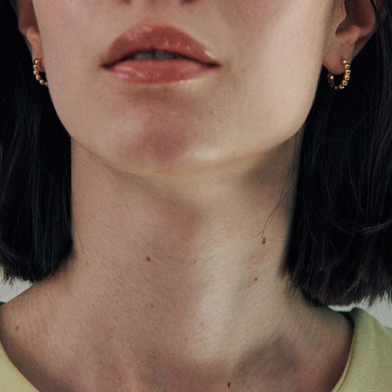 

green [925 silver] Two.silver.212 / ball earring (gold) gold