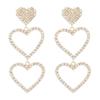 Exquisite and Fashionable Heart-shaped Earrings with Luxurious Zirconia, Perfect for Any Occasion