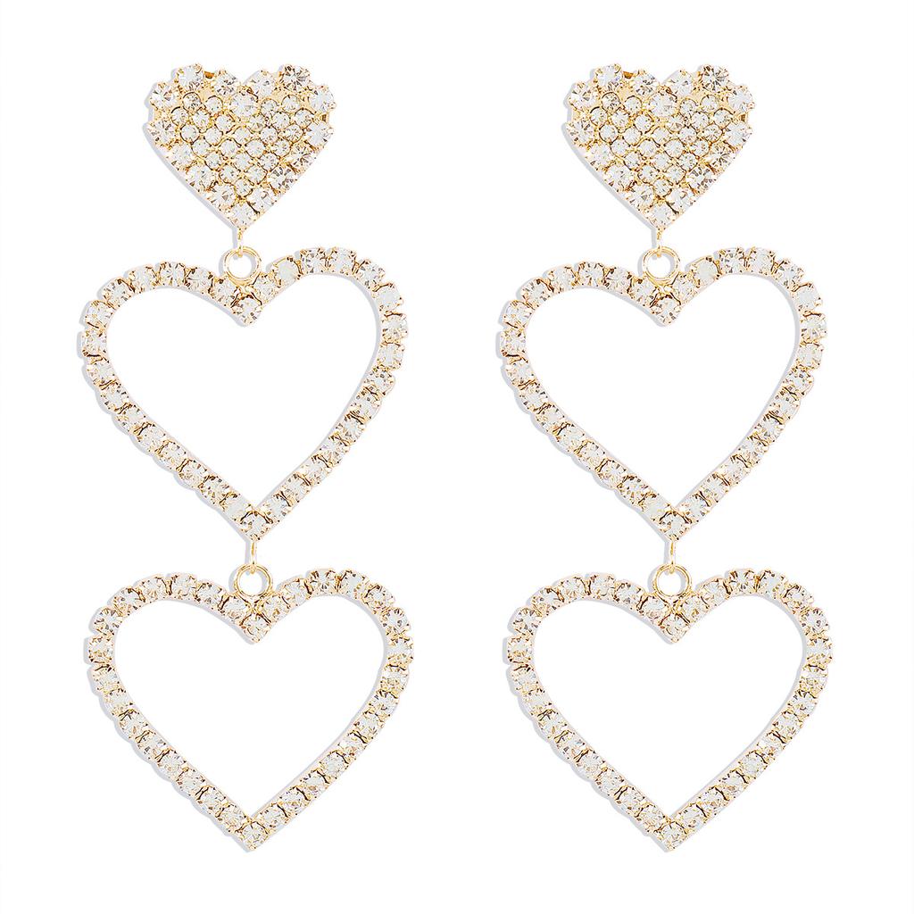 Exquisite and Fashionable Heart-shaped Earrings with Luxurious Zirconia, Perfect for Any Occasion