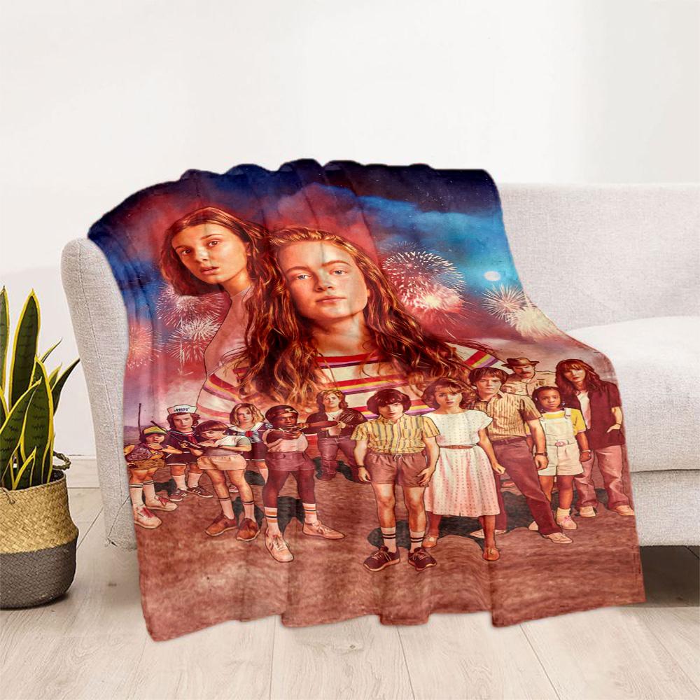 Stranger Things Blanket Suitable for sofas,travel, living rooms also a good gift for friends and family Suitable for all seasons.