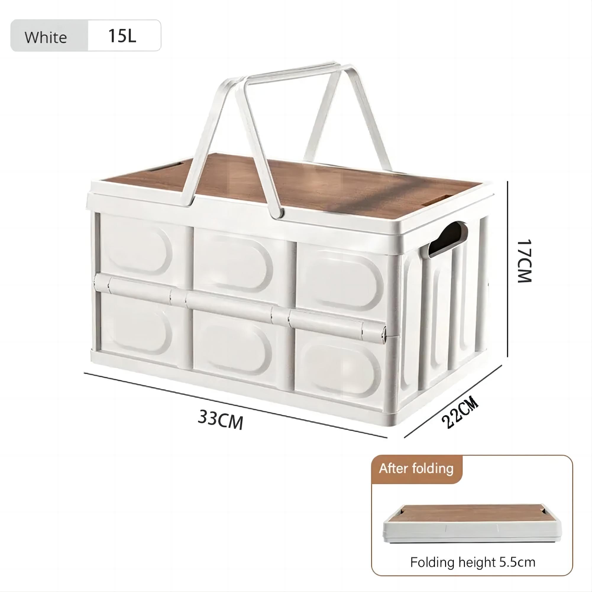 

1 ящик для хранения вещей для кемпинга на открытом воздухе с ручкой, складной ящик для хранения объемом 15 л, переносной ящик для хранения вещей для кемпинга и пикника, автомобильный багаж