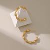 Twisted Braided Cross Semicircle 18k Gold Plated Vintage Hoop Earrings For Women