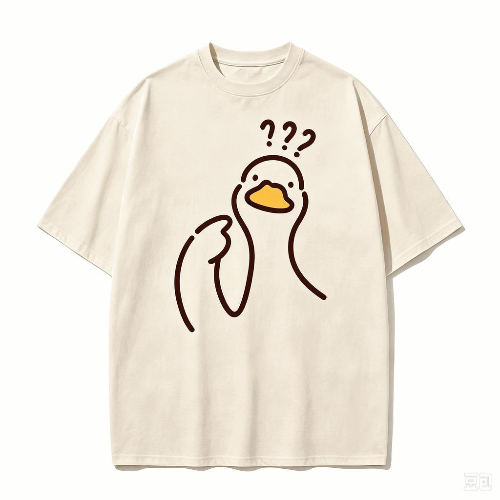 Vintage Goose Graphic T‑Shirt Funny Animal Print Oversized Crew Neck Short Sleeve Unisex Casual Streetwear Tee Top for Daily Party Outdoor Summer Wear