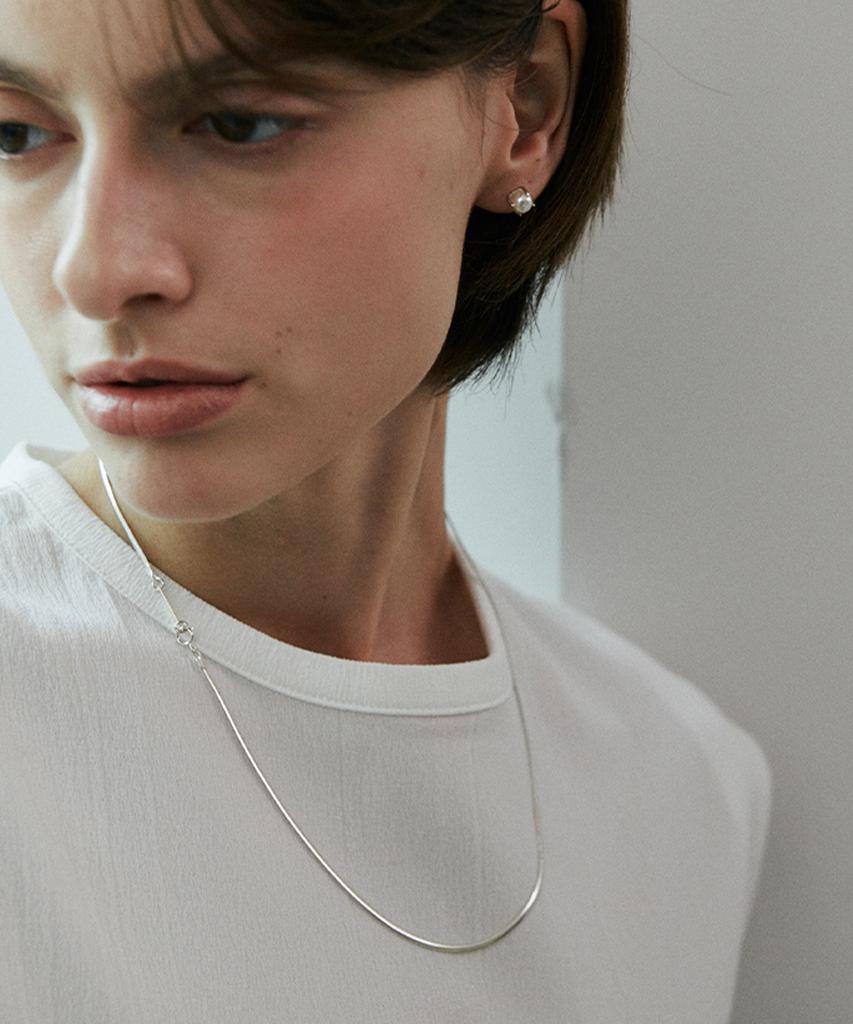 Verte [925 Silver] Un.Silver.161 / Flat Soir Necklace (Long Ver.)