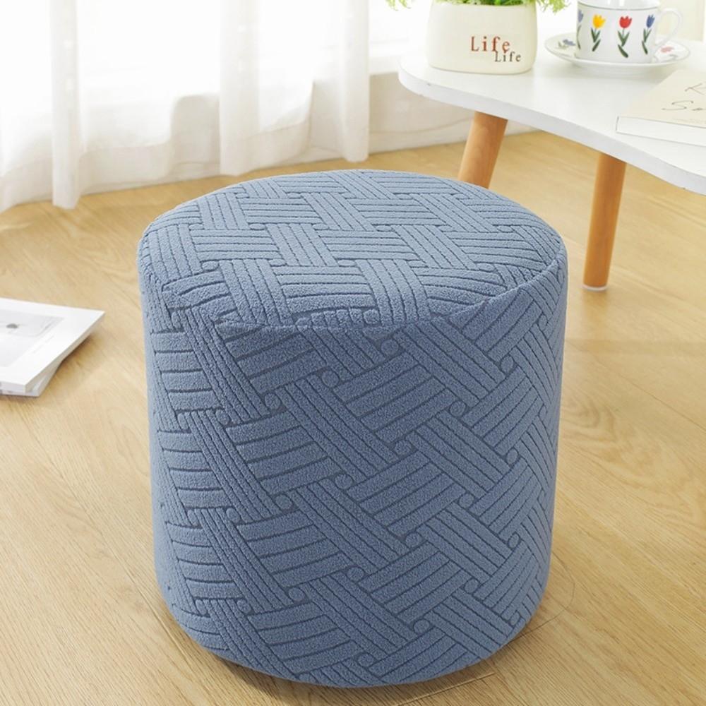 New Solid Color Jacquard Ottoman Cover Elastic Soft Footrest Slipcover T-Shape Pouf Stool Cover Living Room
