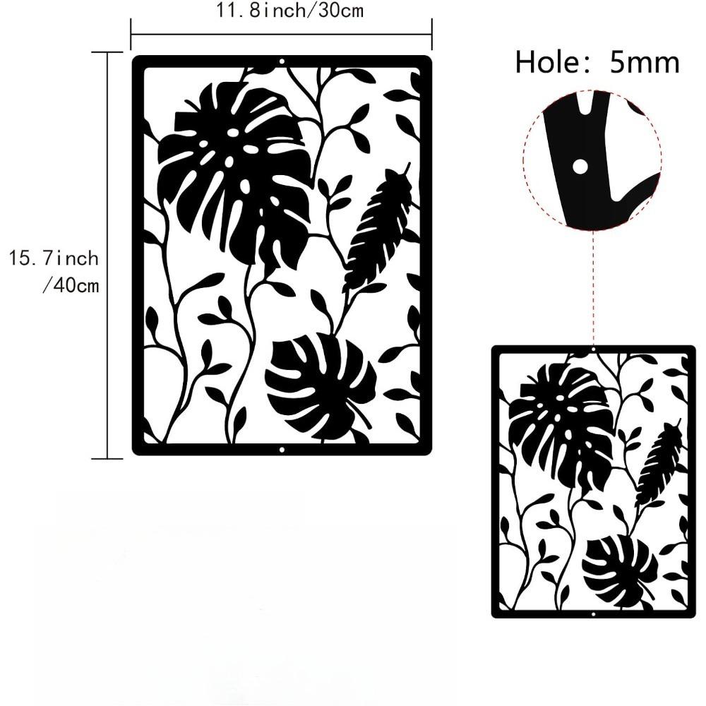 

Leaf Iron Wall Art Turtle Bamboo Decor Hanging Silhouette Sculpture Rectangular Frame Sign Home Living Room Garden Black 15.7x12 Inch 12in чёрный