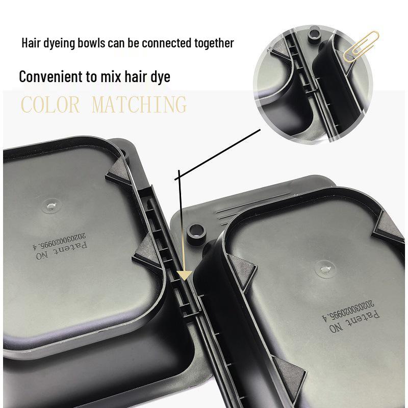 Eco-Friendly Black Hair Dyeing Bowl - Square Salon-Quality Mixing Tool for Color Paste