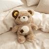 Soft Bear Plush Toy Patchwork Bear Stuffed Doll Kawaii Button Bear Plush Doll  Birthday Gifts