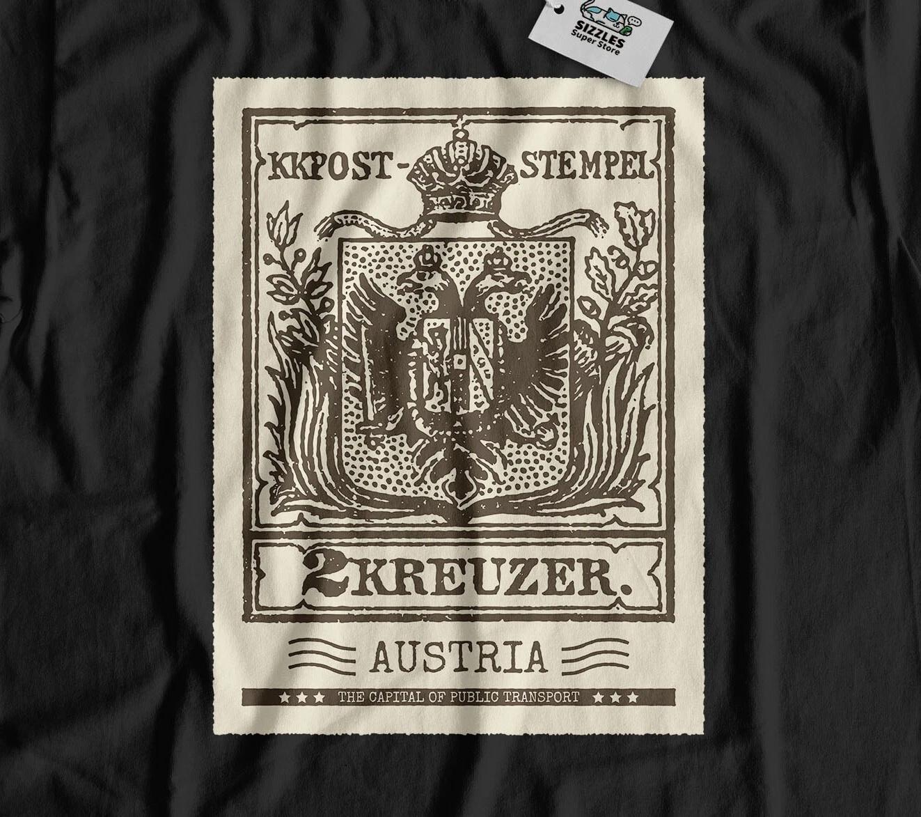 Unisex Vintage Kreuzer Austrian Postal Stamp T-Shirt Austria Stamp Gifts L