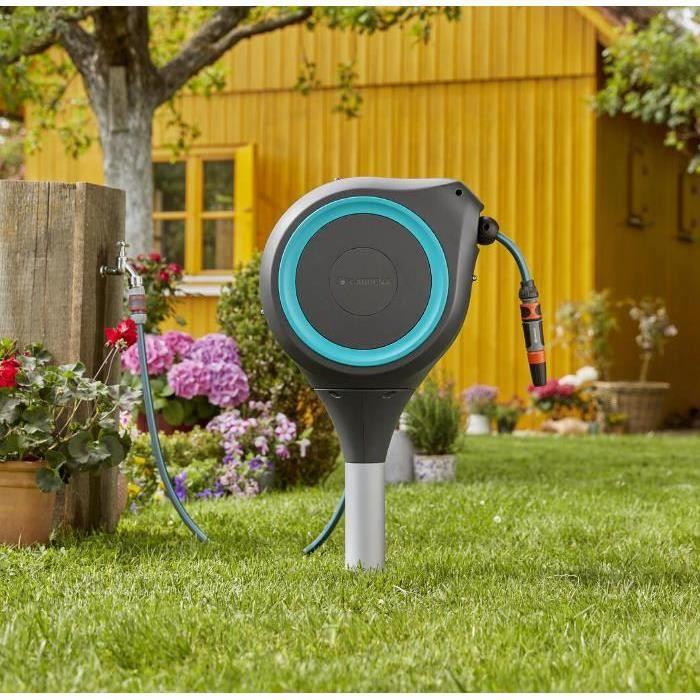 Automatic Hose Reel On Spike RollUp S 15 M - GARDENA - Blue Border - Automatic Hose Winding