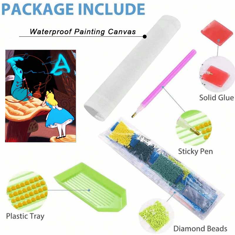 Disney Diamond Painting Full Diamonds 5D Caterpillar Alice Diamond Art Home Decoration Creative Handicrafts