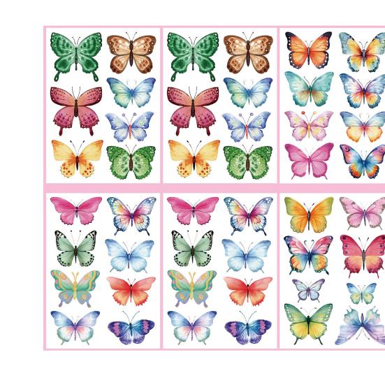 8 Sheets Watercolor Butterfly Wall Decals Peel And Stick 2D Butterfly