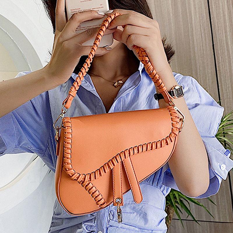 Women Underarm Saddle Bag Purses and Handbags Luxury Lipstick Box PU Leather Shoulder Crossbody Bags 2022 Summer Tassel