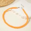 Cross Border Summer Fresh Colorful Bead Necklace for Women's Seaside Vacation Fashion Dopamine Transparent Bead Matching Necklace