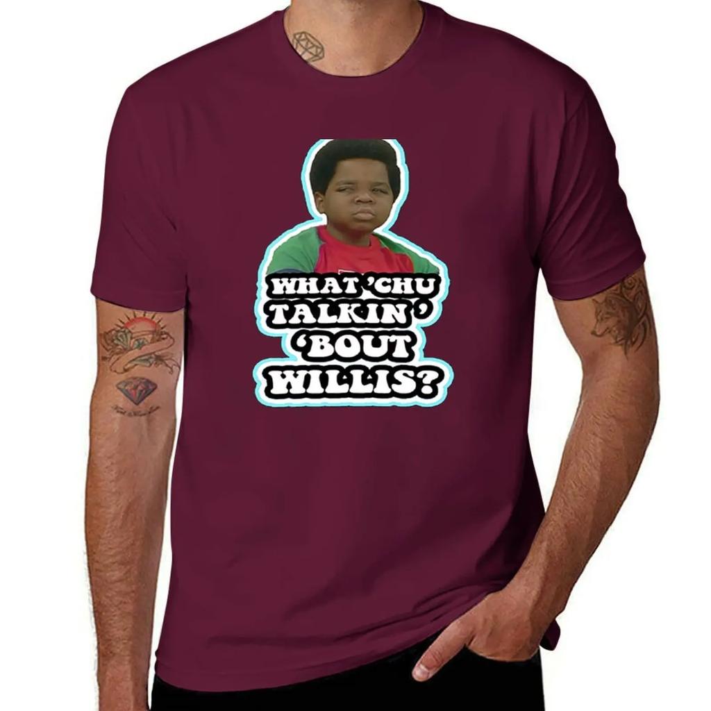Worüber redest du, Willis? Gary Coleman Different Strokes T-Shirt Übergrößen kundenspezifisch benutzerdefinierte Sportfans T-Shirts Herren
