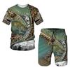 Hip Hop T-shirt Men 2-piece Set Summer Short Sleeve Tops Shorts Casual Oversized Streetwear Clothes Tracksuit Set