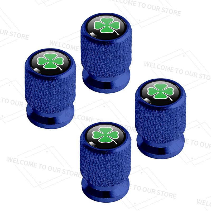 4pcs/1set Four-leaf Clover Logo For Alfa Romeo Giulietta Giulia Mito Car Valve Caps Wheel Tires Air Tyre Stem Protective Cover nsf154